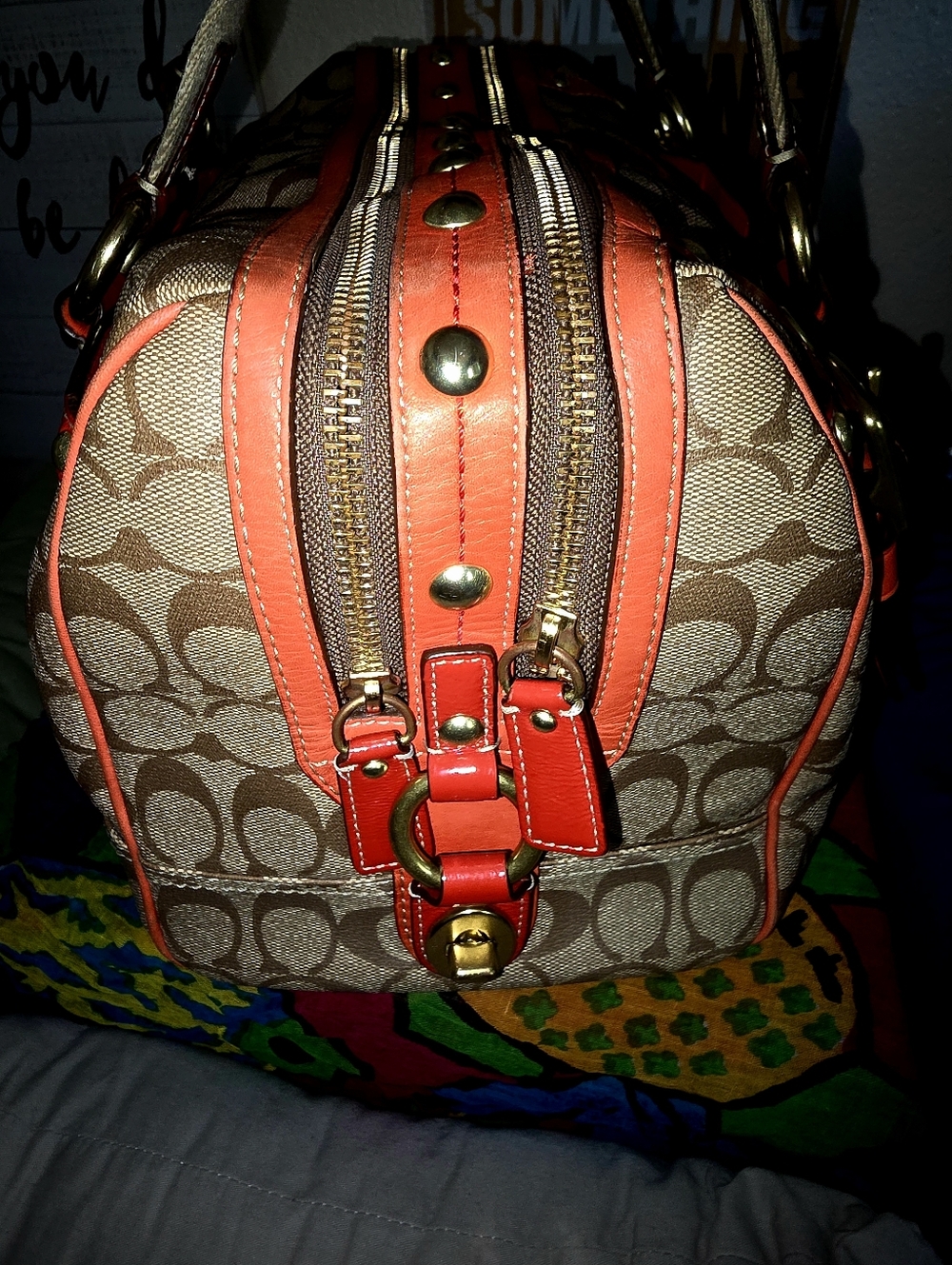 Coach Heritage Stripe XL Zip Satchel - Picture 4 of 15